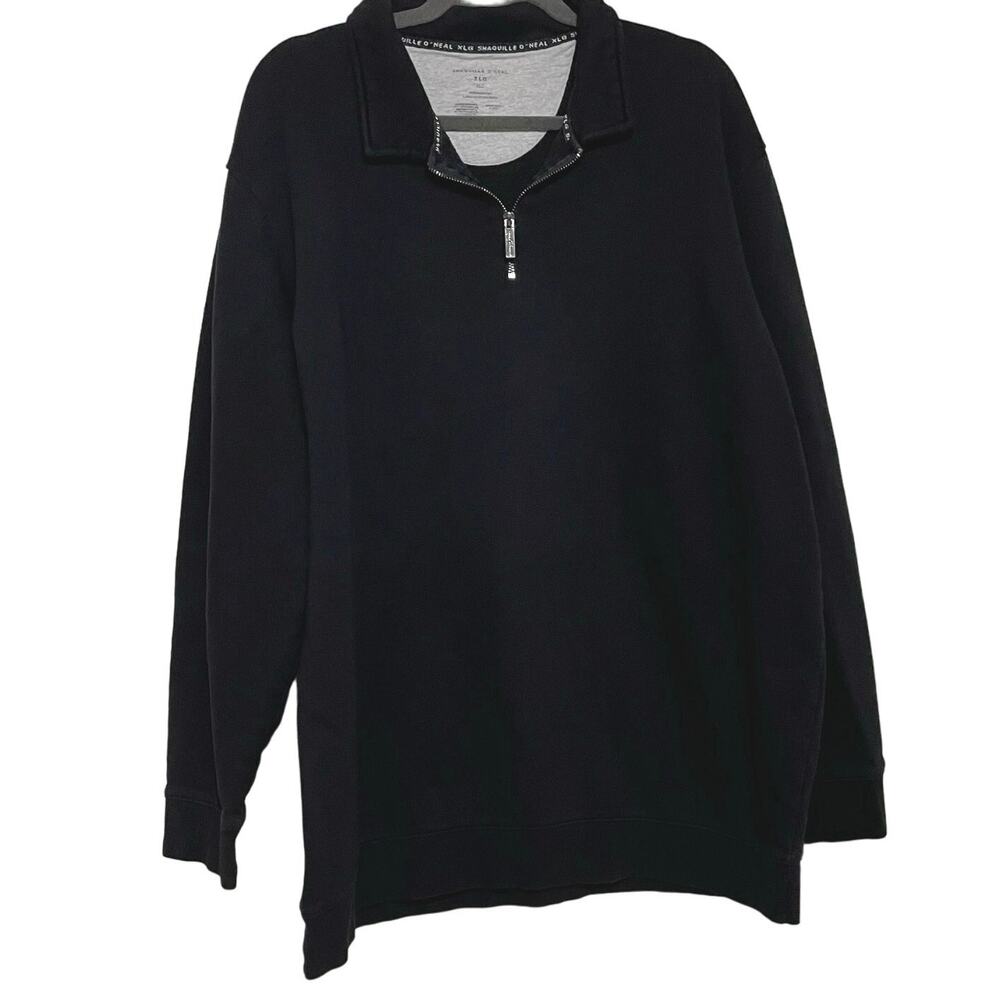 Shaquille O’Neal XLG Big and Tall Black Quarter Zip Sweater XLT Athleisure Sport